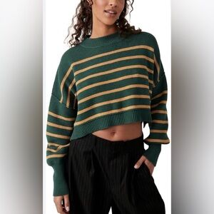 NWT Free People Easy Street Crop
Striped Sweater Size XL